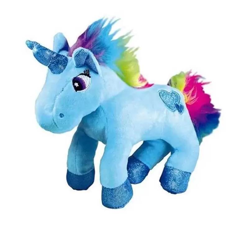 Brinquedo Jambo Mordedor Pelúcia Unicórnio Azul