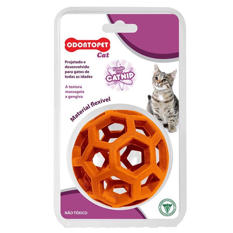 Brinquedo Odontopet Cat Bola Laranja