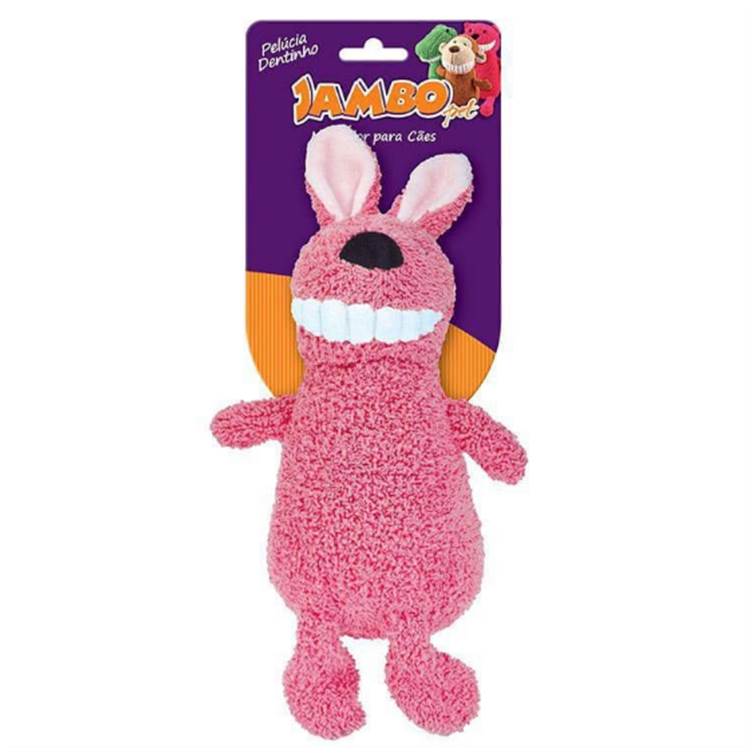 Brinquedo para Cachorro Jambo Mordedor Pelúcia Dentinho Coelho