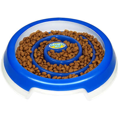 Comedouro Truqys Pets Slow Food Médio Azul