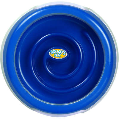 Comedouro Truqys Pets Slow Food Médio Azul