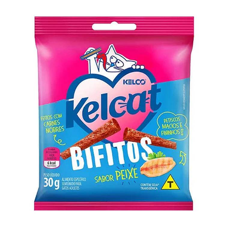 Petisco para Gato Kelcat Bifitos Peixe 30g