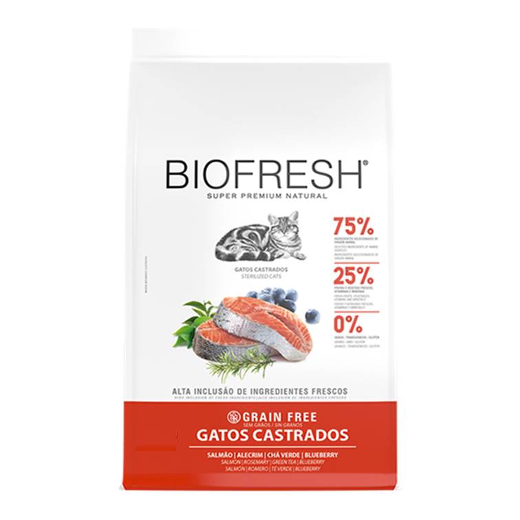 Ração Biofresh Gatos Castrados Salmão 7,5kg