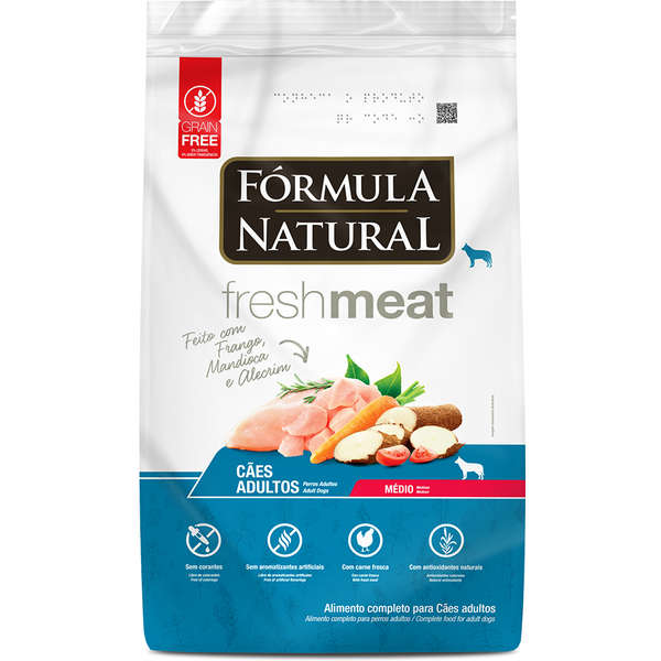 Ração Fórmula Natural Fresh Meat Cães Adultos Raças Médias 12kg