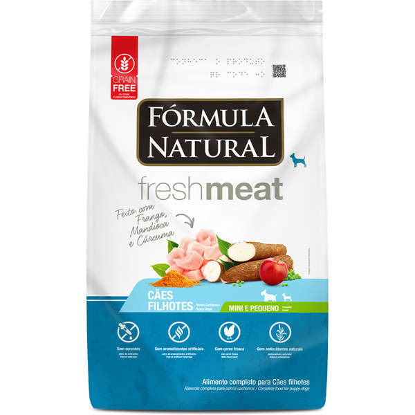 Ração Fórmula Natural Fresh Meat Cães Filhotes Raças Pequenas e Mini 1kg