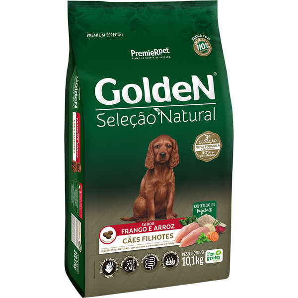 Ração Golden Seleção Natural Cães Filhotes 10,1kg
