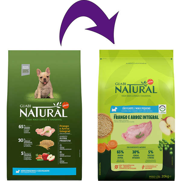 Ração Guabi Natural Cão Filhote Mini e Pequeno Frango e Arroz 10,1kg