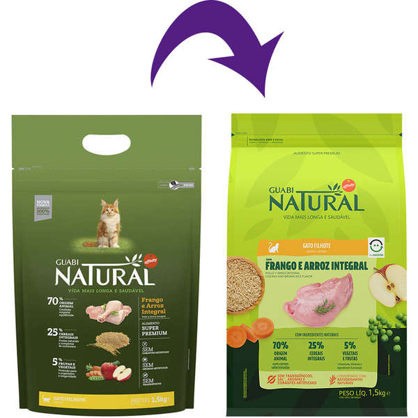 Ração Guabi Natural Gato Filhote Frango e Arroz 1,5kg