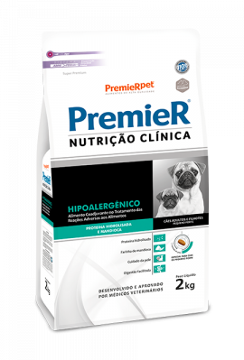 Ração Premier Nutrição Clínica Hipoalergênico Proteína Hidrolisada Cães Pequeno Porte 2kg