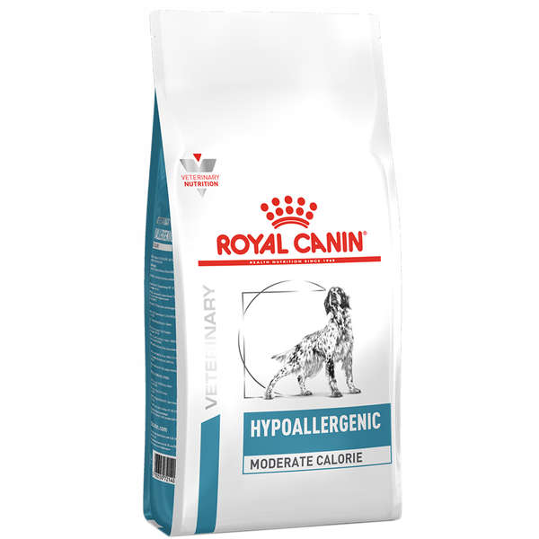 Ração Royal Canin Veterinary Hypoallergenic Moderate Calorie Cães Adultos 2kg