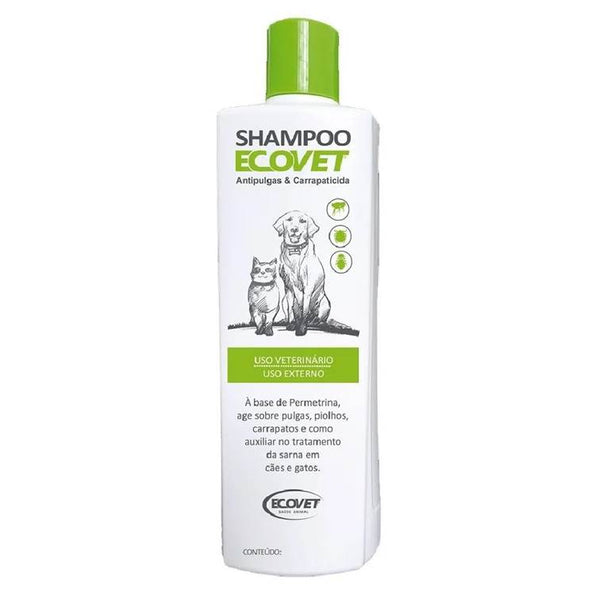Shampoo Antipulgas Carrapaticida para Cães e Gatos Ecovet 500ml