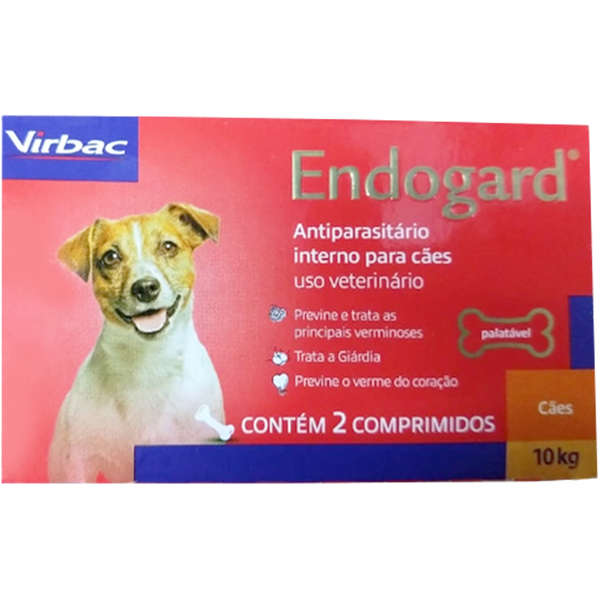 Vermífugo Endogard 10kg Virbac 2 comprimidos