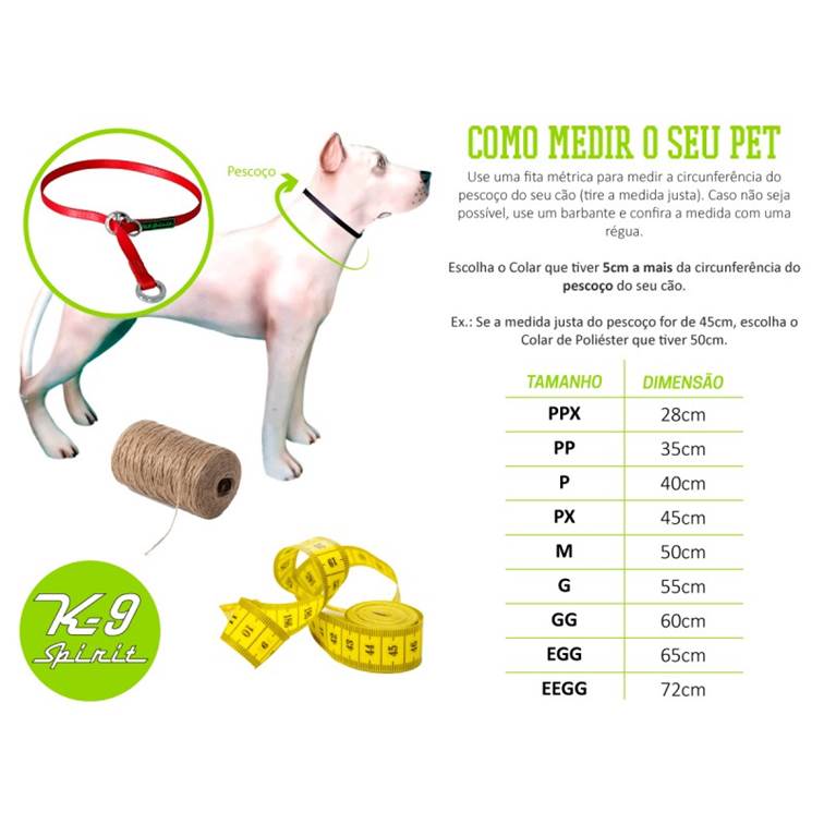 K9 Spirit Colar de Poliéster para Cães Vermelho EGG 65cm